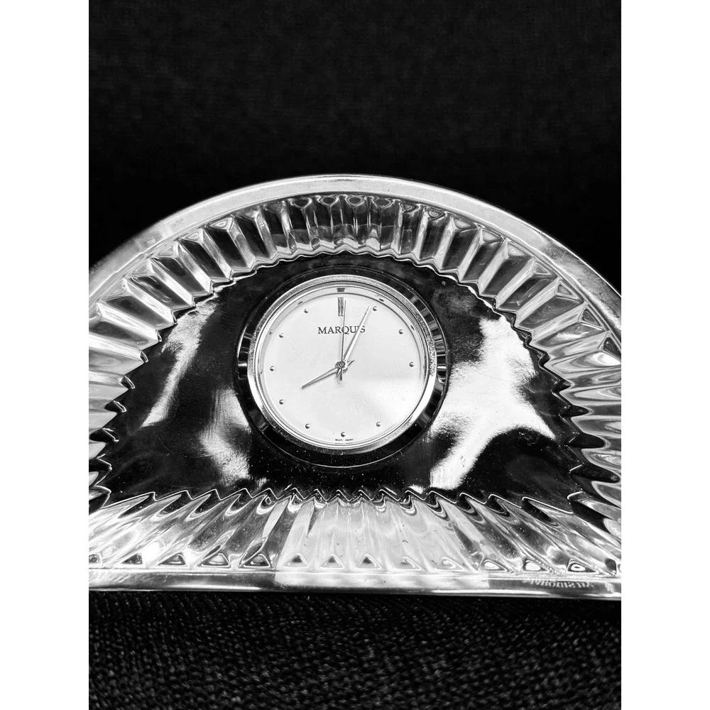 Waterford marquis Crescent‎ Crystal desk clock blue sticker made in Germany